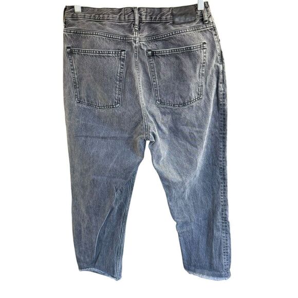 Everlane The 90s Cheeky Jeans Womens 31 Crop Gray Wash 100% Cotton Button Fly - Picture 4 of 12